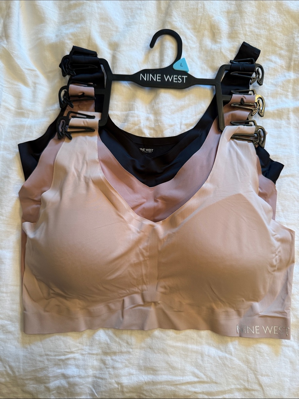 Nine West Pink, Nude, Black Seamless Wireless Bralette